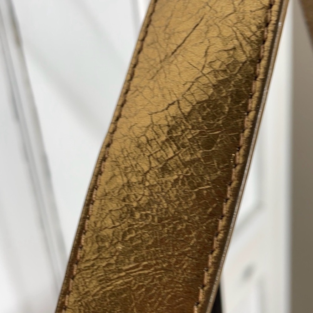 Burberry Metallic Gold Shoulder Bag with Brass Hardware - Picture 6 of 11